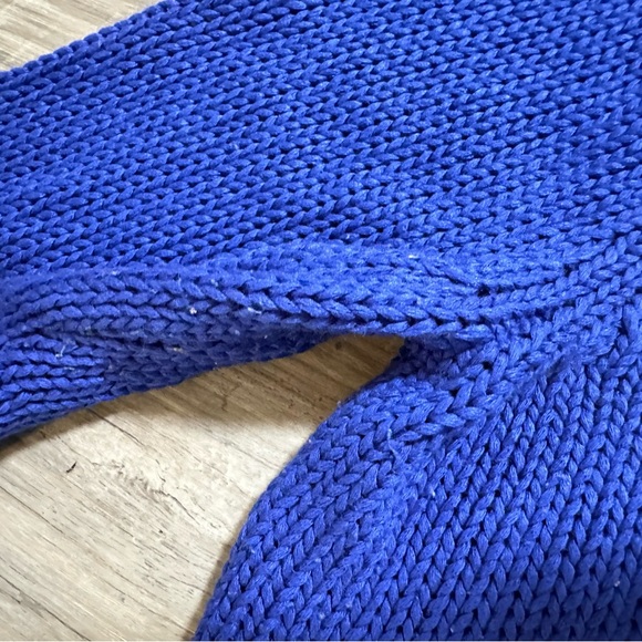 Lauren Ralph Lauren Royal Blue Open Knit Heavy Crewneck Sweater, Women’s Medium - Picture 5 of 7